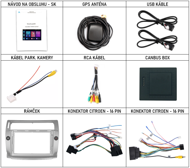 SK_Příslušenství pro 2DIN chytré autorádio Citroen C4 I (2004-2009) evtech.cz